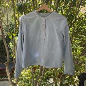 Madewell mandarin collar crop oxford shirt